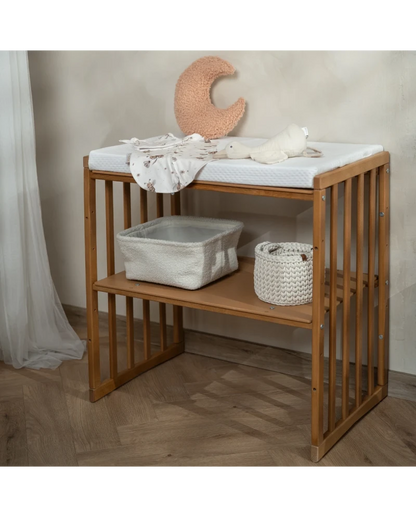 Waldin, Oval Pinnasänky 7in1 + Patja, Walnut