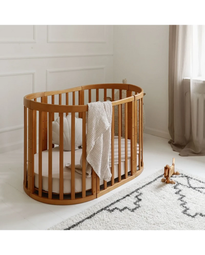 Waldin, Oval Pinnasänky 7in1 + Patja, Walnut
