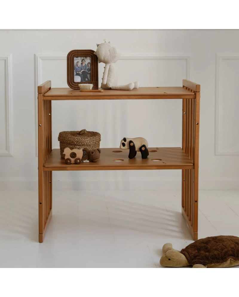 Waldin, Oval Pinnasänky 7in1 + Patja, Walnut