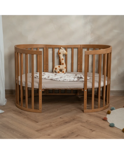 Waldin, Oval Pinnasänky 7in1 + Patja, Walnut