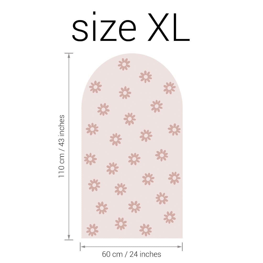 Pastel Love, Wall Decal Arch, Pink Vintage Daisies