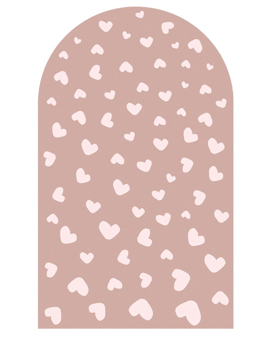 Pastel Love, Wall Decal Arch, Pink Vintage Hearts
