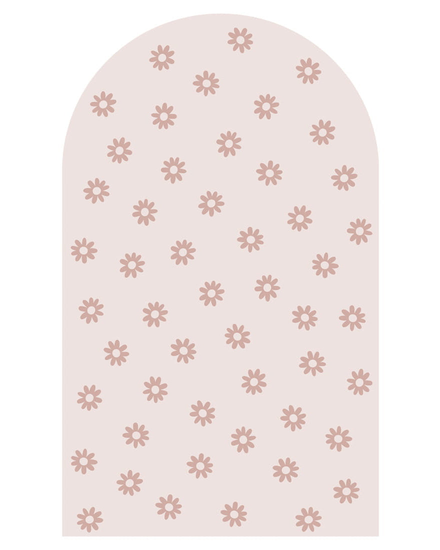 Pastel Love, Wall Decal Arch, Pink Vintage Daisies