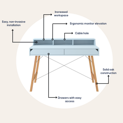 Bellamy, Lotta Desk, Sky Blue