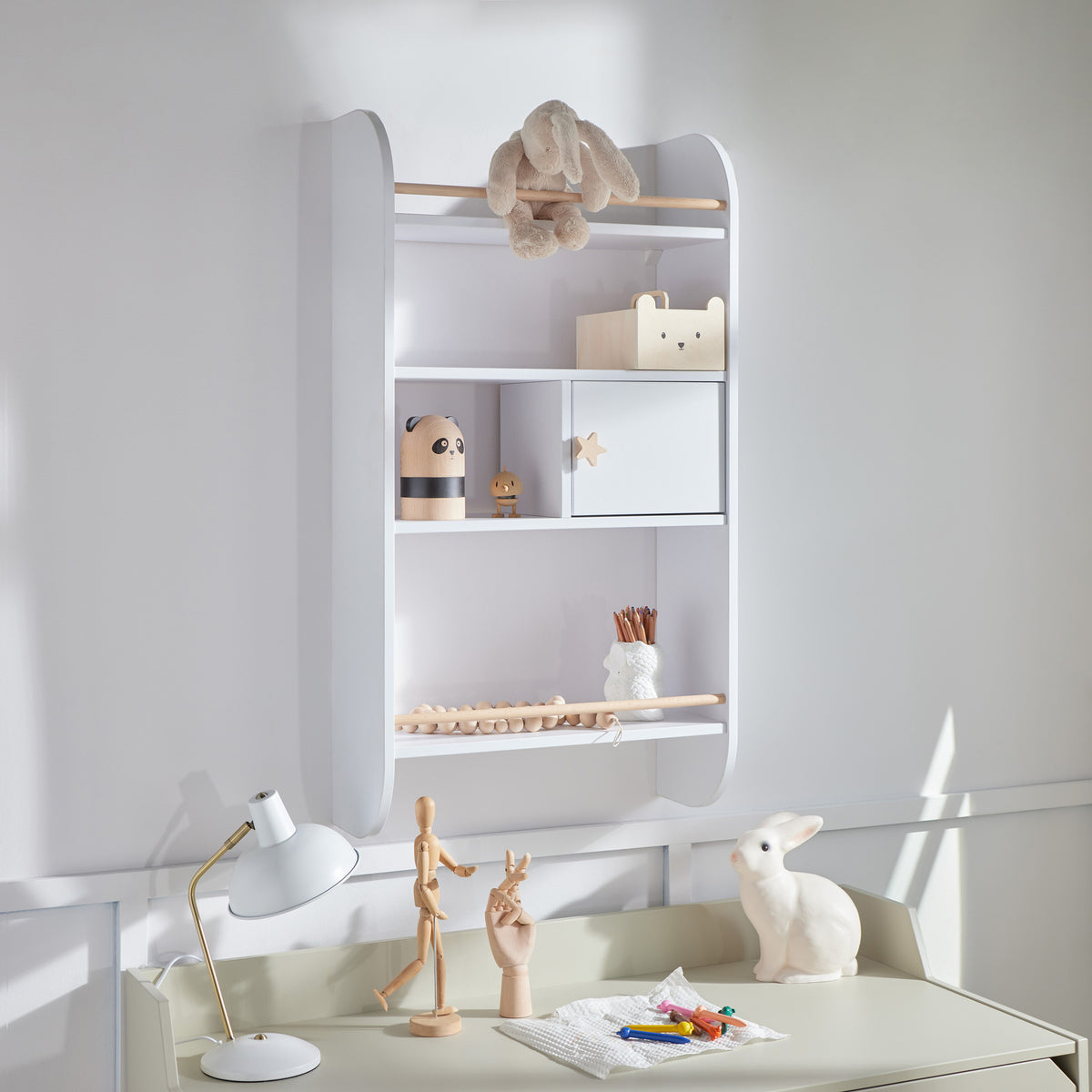 Bellamy, Rainbow Wall Shelf, Snow White