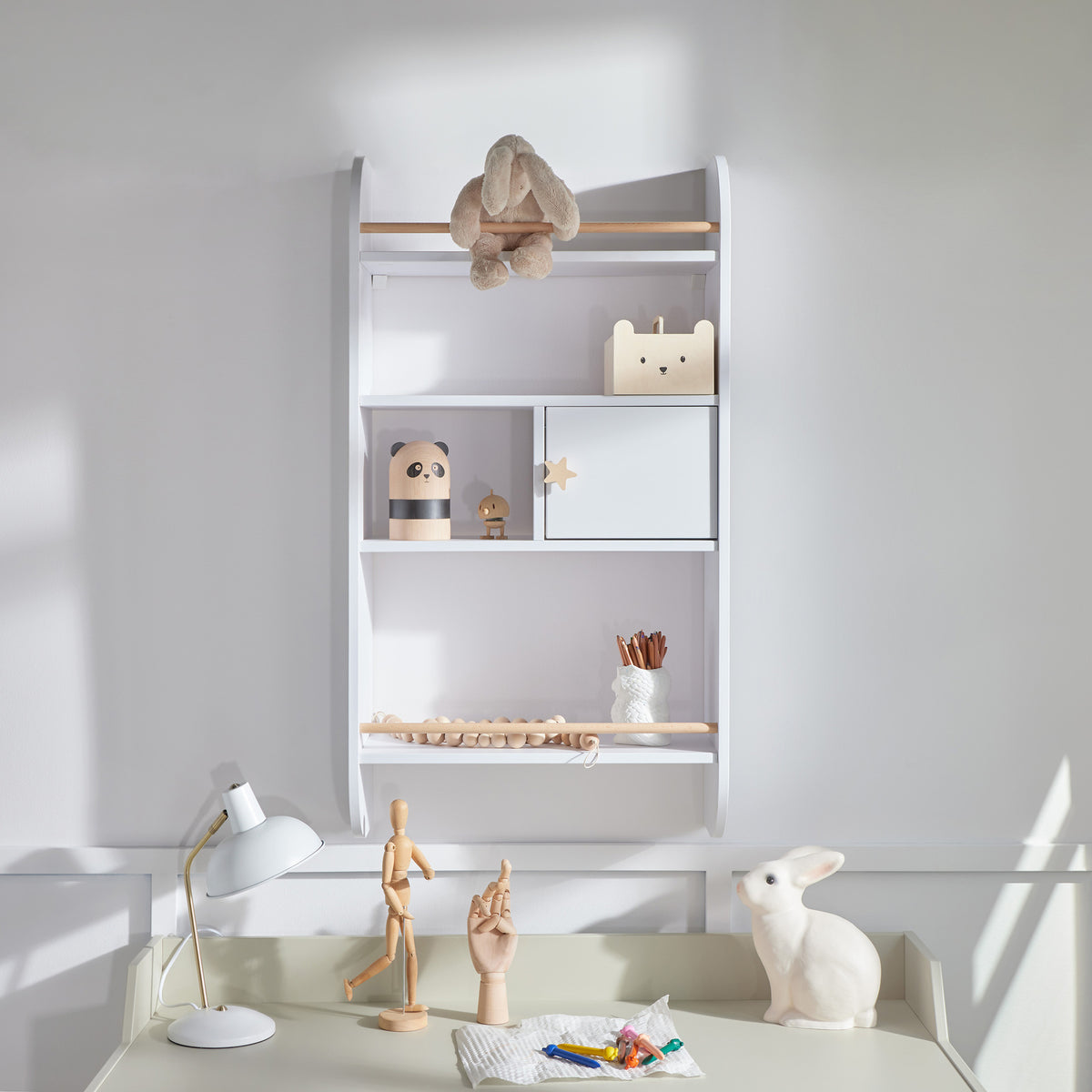 Bellamy, Rainbow Wall Shelf, Snow White