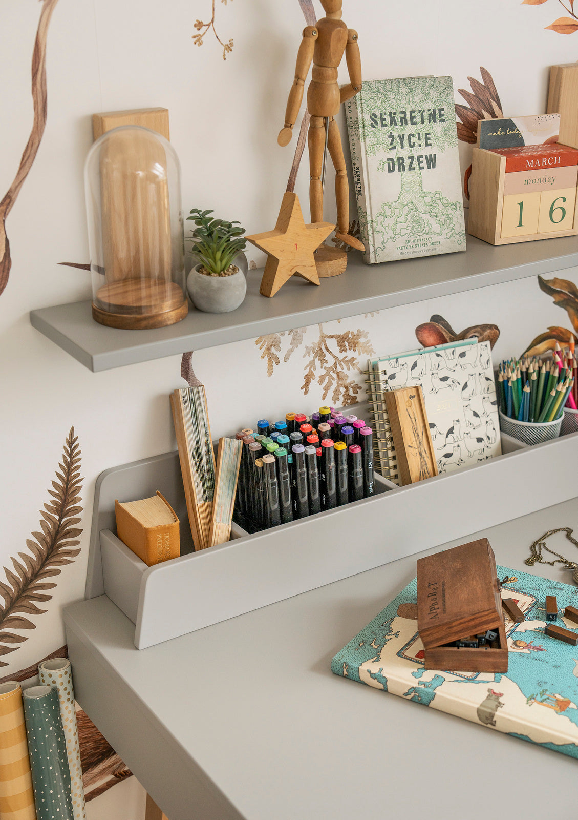 Pinio, Swing Desk, Grey