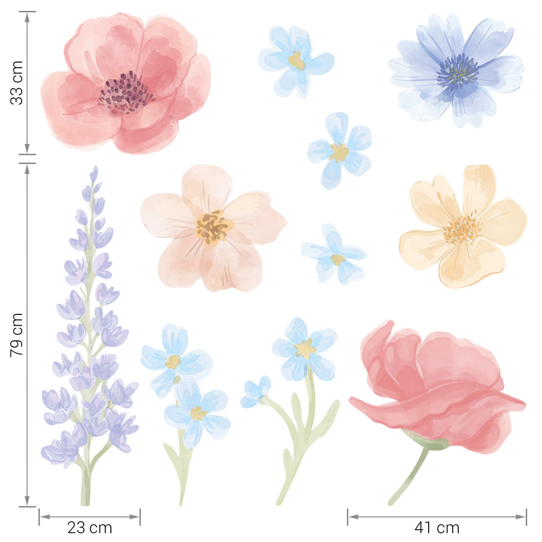 Pastel Love, Wall Decal Set, Spring Garden 1