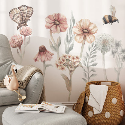 Pastel Love, Wall Sticker Set, Wildflowers 1