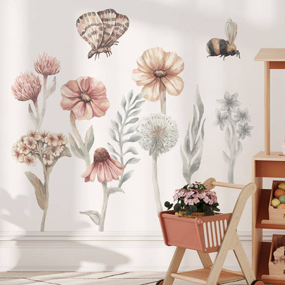 Pastel Love, Wall Sticker Set, Wildflowers 1