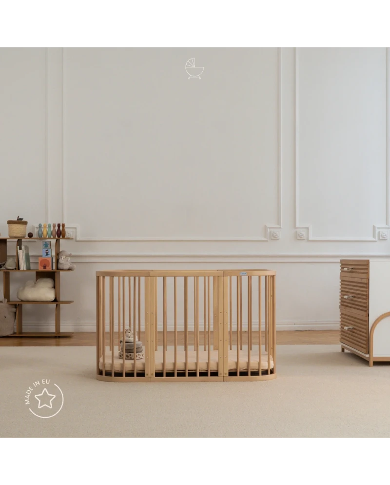 Waldin, Pinnasänky 7in1 + Patja, Natural Wood