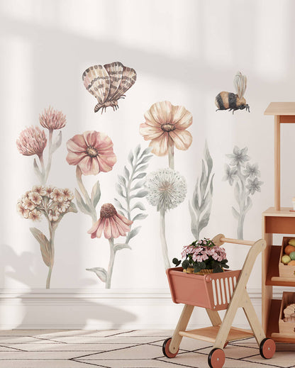 Pastel Love, Wall Sticker Set, Wildflowers 1
