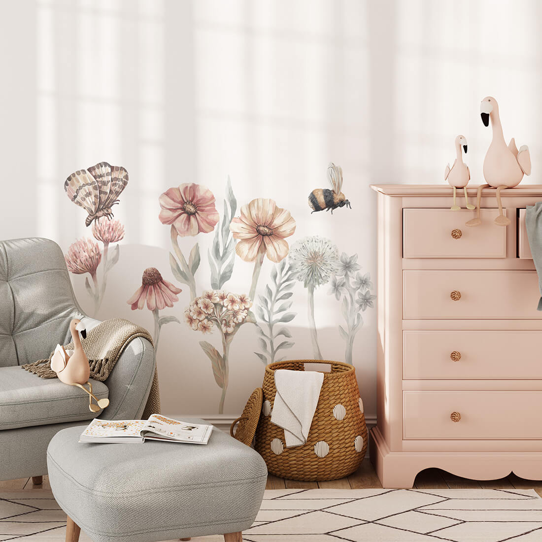 Pastel Love, Wall Sticker Set, Wildflowers 1