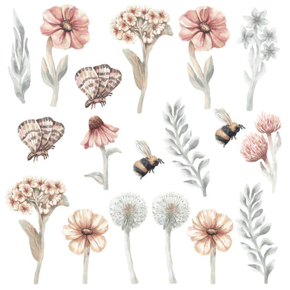 Pastel Love, Wall Sticker Set, Wildflowers 2