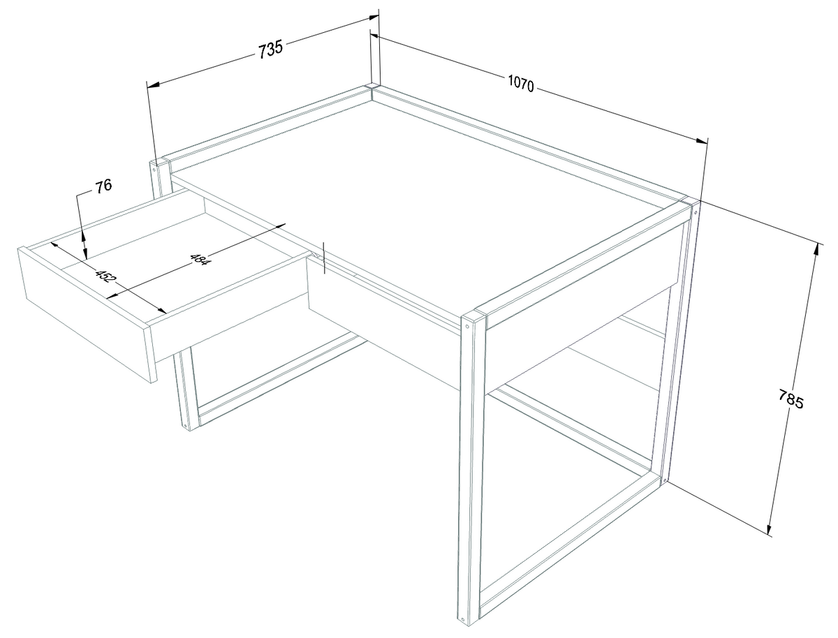 Wood Luck Design, Kirjoituspöytä, Tweens Pink