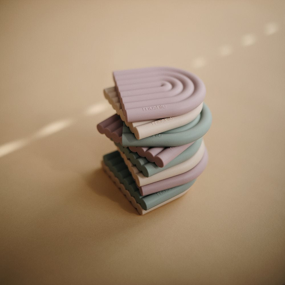 Mushie, Chew Toy Rainbow, Shifting Sand