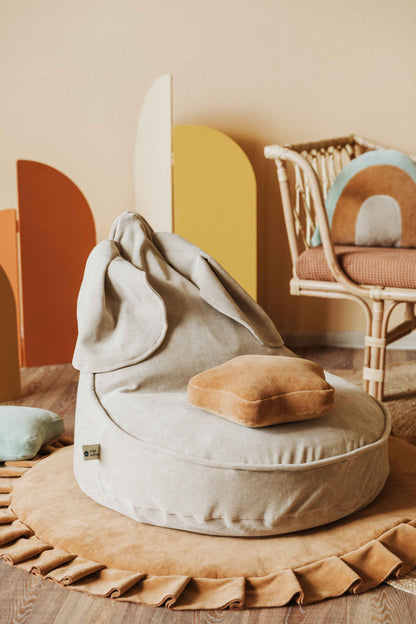 Wigiwama Bean Bag, Beige Bunny