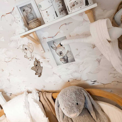 Magiska svanar Beige, Tapeter