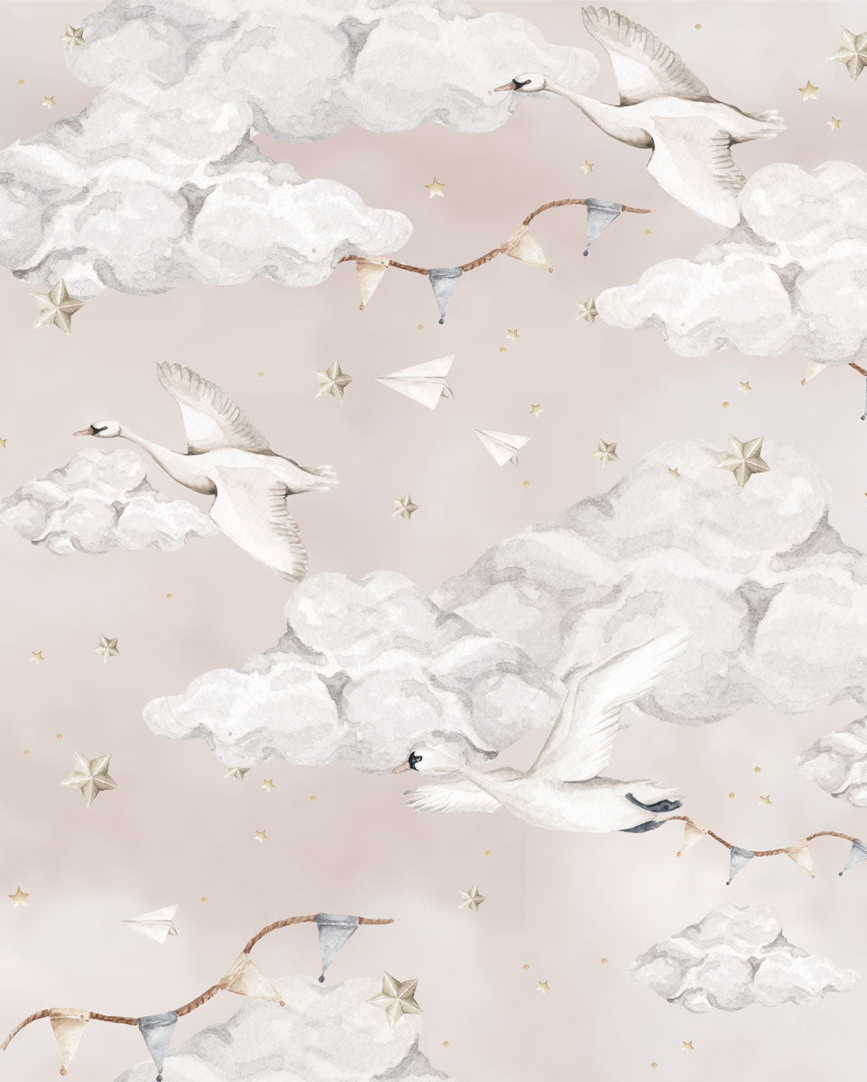 Magic Swans Pink, Tapetti