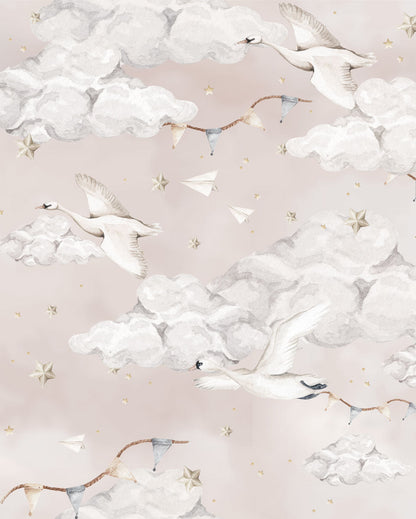 Magic Swans Pink, Tapetti