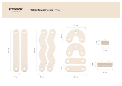 FITWOOD, Tasapainorata POLKU L, Koivu