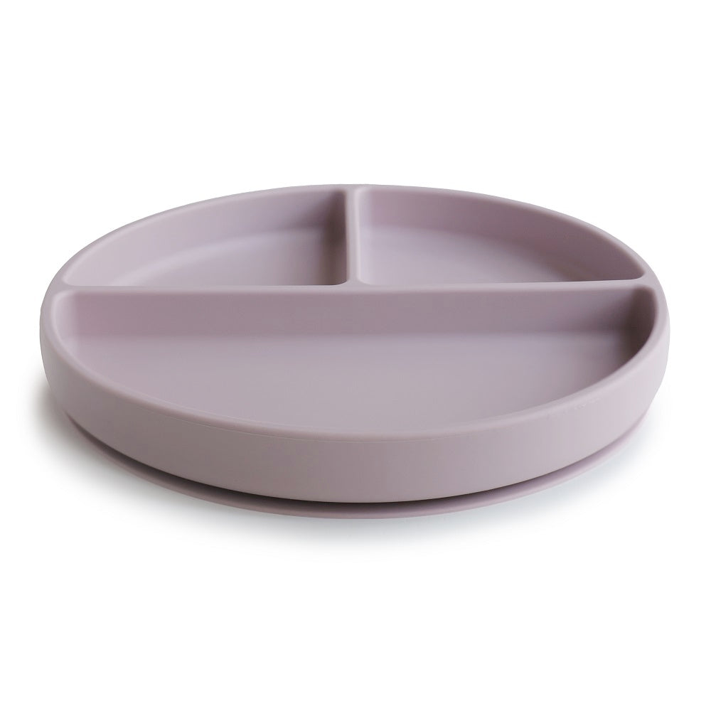 Mushie, Silikonilautanen Imukupilla, Soft Lilac