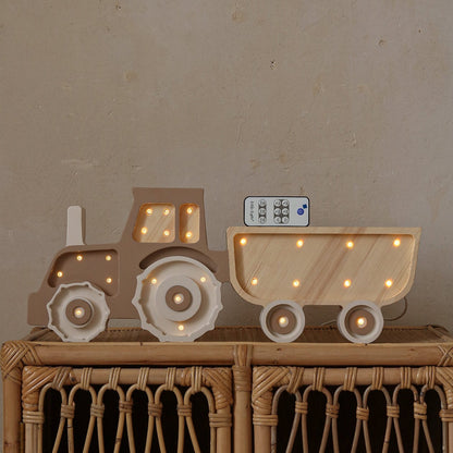 Little Lights Yövalo Tractor, Coffee Cream