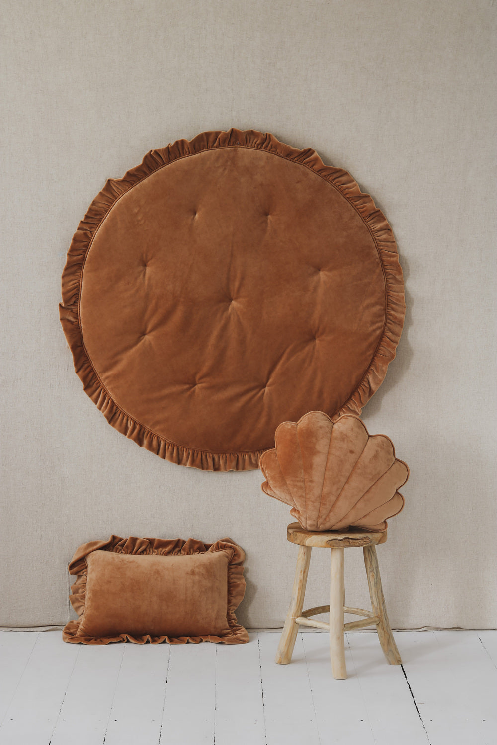 Moi Mili Leikkimatto, Velvet With Frill "Caramel"