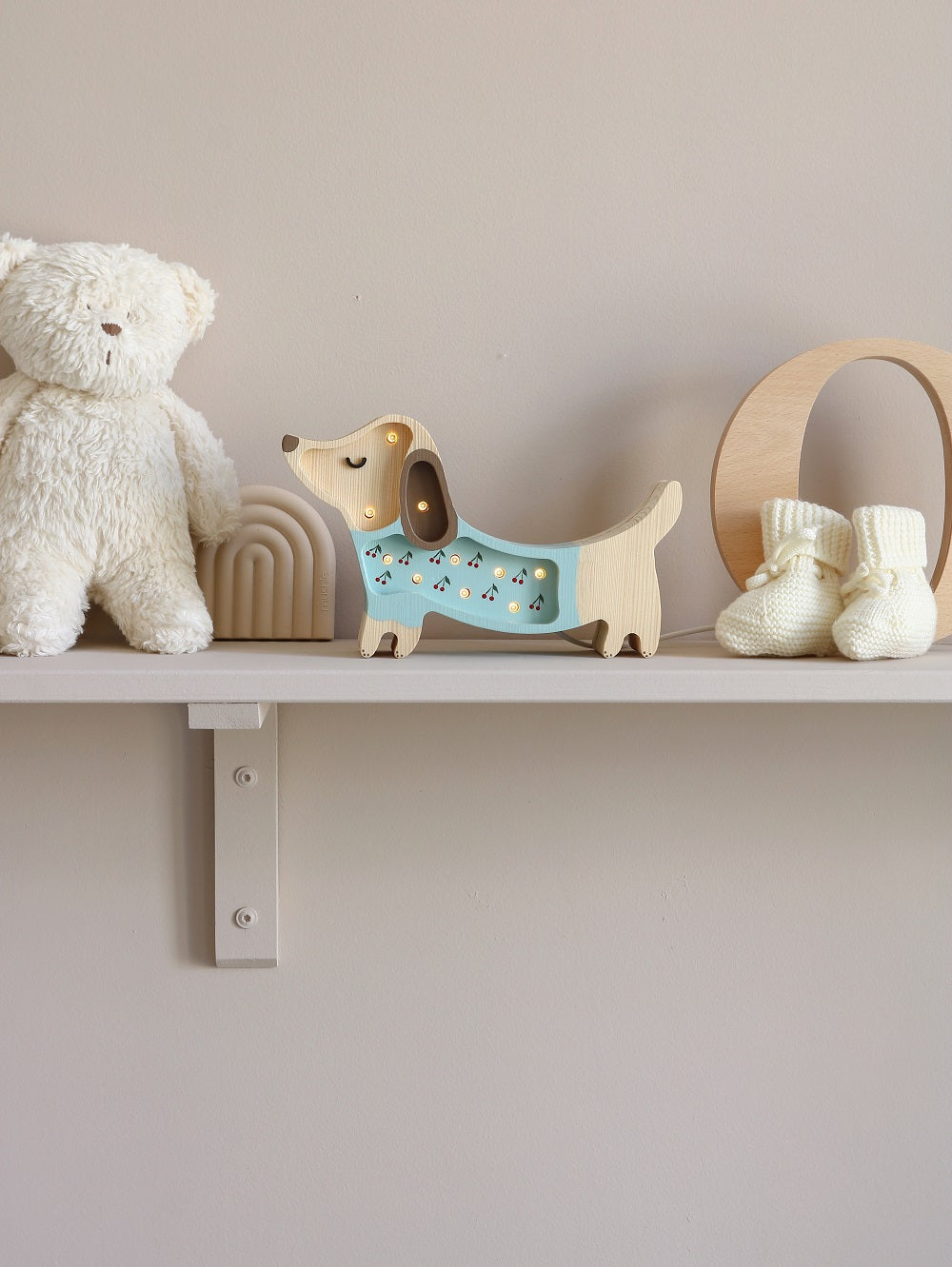 Little Lights Yövalo MINI, Puppy Cherries on Blue