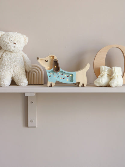 Little Lights Yövalo MINI, Puppy Cherries on Blue