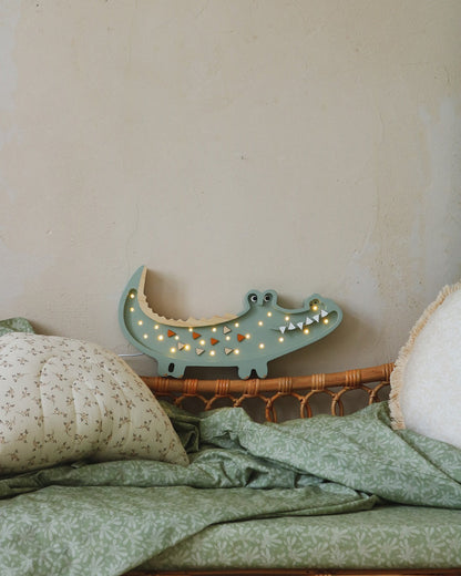 Little Lights Night Light Crocodile, Pastell Khaki