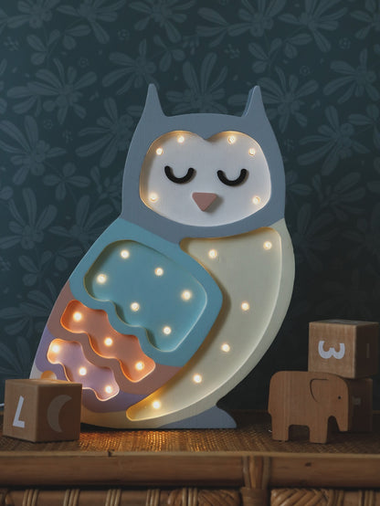 Little Lights Yövalo, Owl Rainbow Pastel
