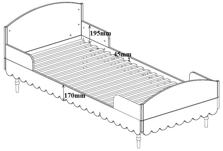 Wood Luck Design, Bed 90x200, Babushka White
