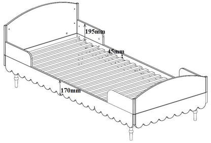 Wood Luck Design, Bed 90x200, Babushka White
