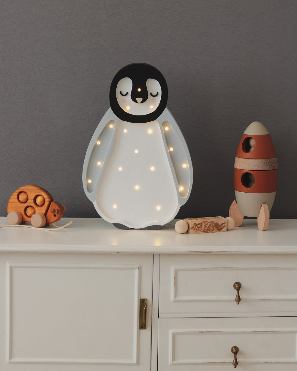 Little Lights, Yövalo Baby Penguin, Light Grey