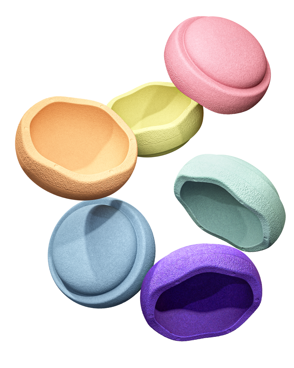 Stapelstein, 6 pcs Set, Rainbow Pastel