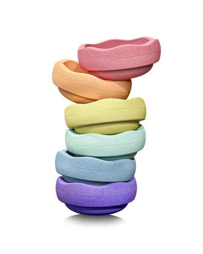 Stapelstein, 6 pcs Set, Rainbow Pastel