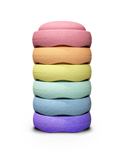 Stapelstein, 6 pcs Set, Rainbow Pastel